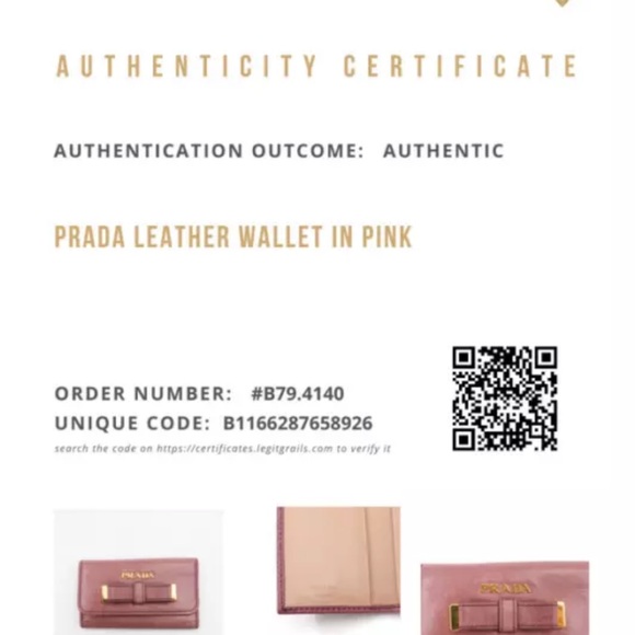 Prada Leather Key Holder Wallet with Bow Detail in Pink - Picture 2 of 12